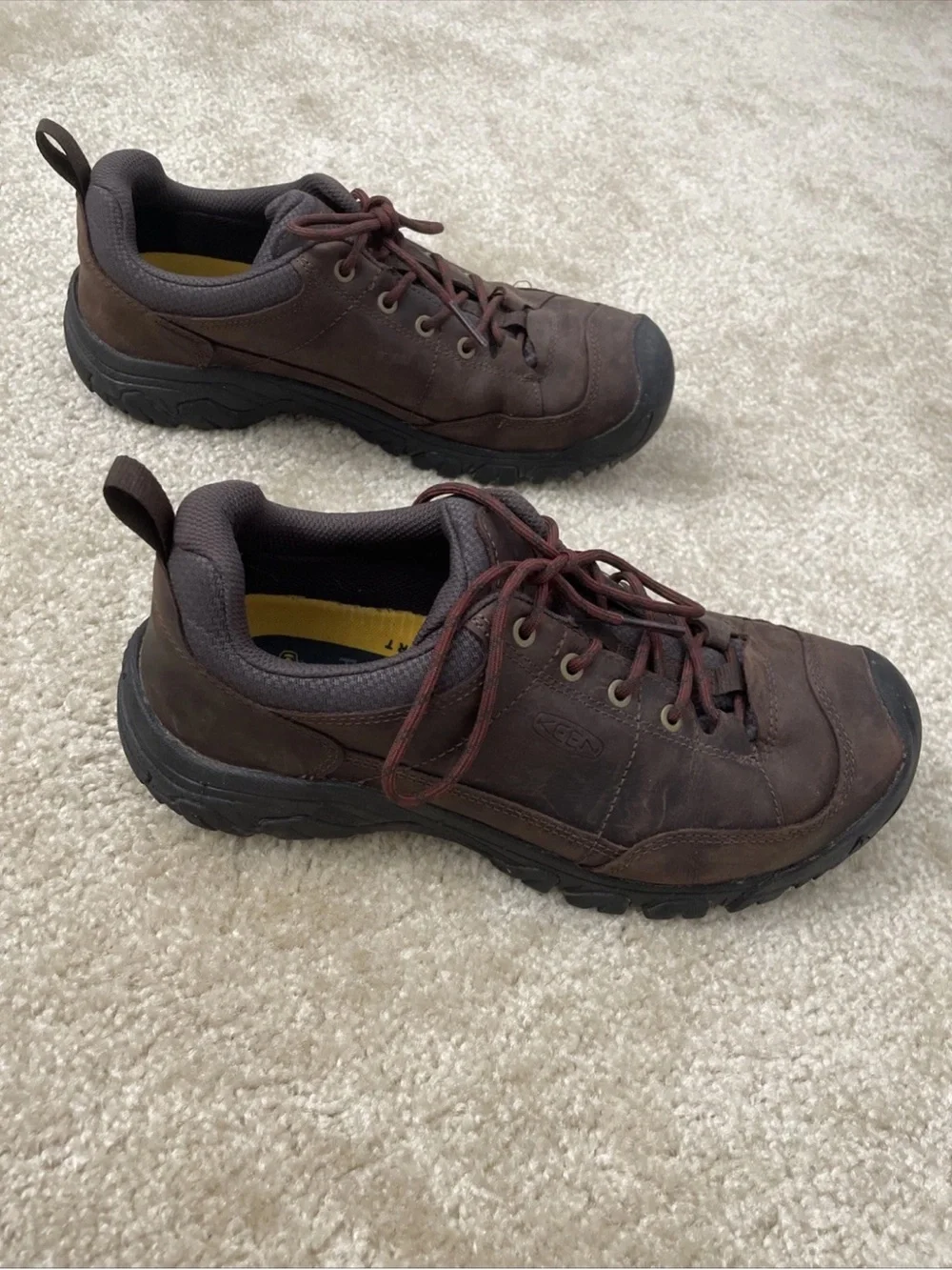 Keen Targhee III Oxford Shoes Men's 10 WIDE Brown Leather Hiking Sneakers
